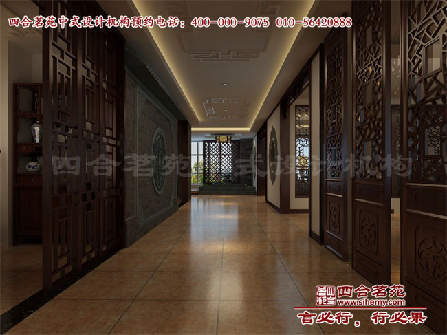 新中式風(fēng)格會所走廊效果圖 典雅高貴的新中式風(fēng)格會所走廊設(shè)計
